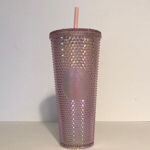 Starbucks Iridescent Pink Tumbler studded bling